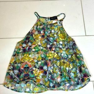 ASTR sheer floral tank